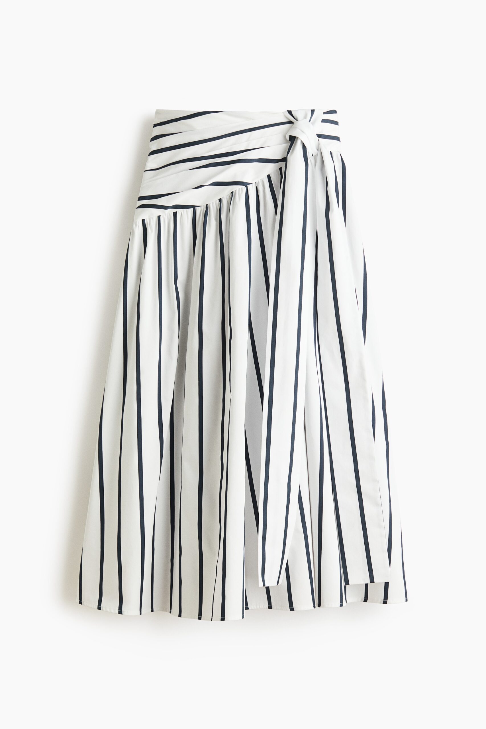 H & M - Popeline rok met strikbanden - Wit/Marineblauw Gestreept H & M - Popeline rok met strikbanden - Wit/Marineblauw Gestreept
