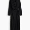H & M - MAMA Voedingsjurk met overslag - Zwart