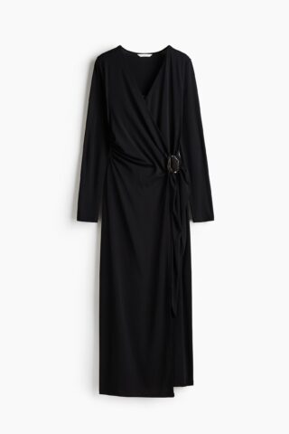 H & M - MAMA Voedingsjurk met overslag - Zwart