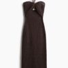 H & M - Halterjurk met gehaakte look - Donkerbruin