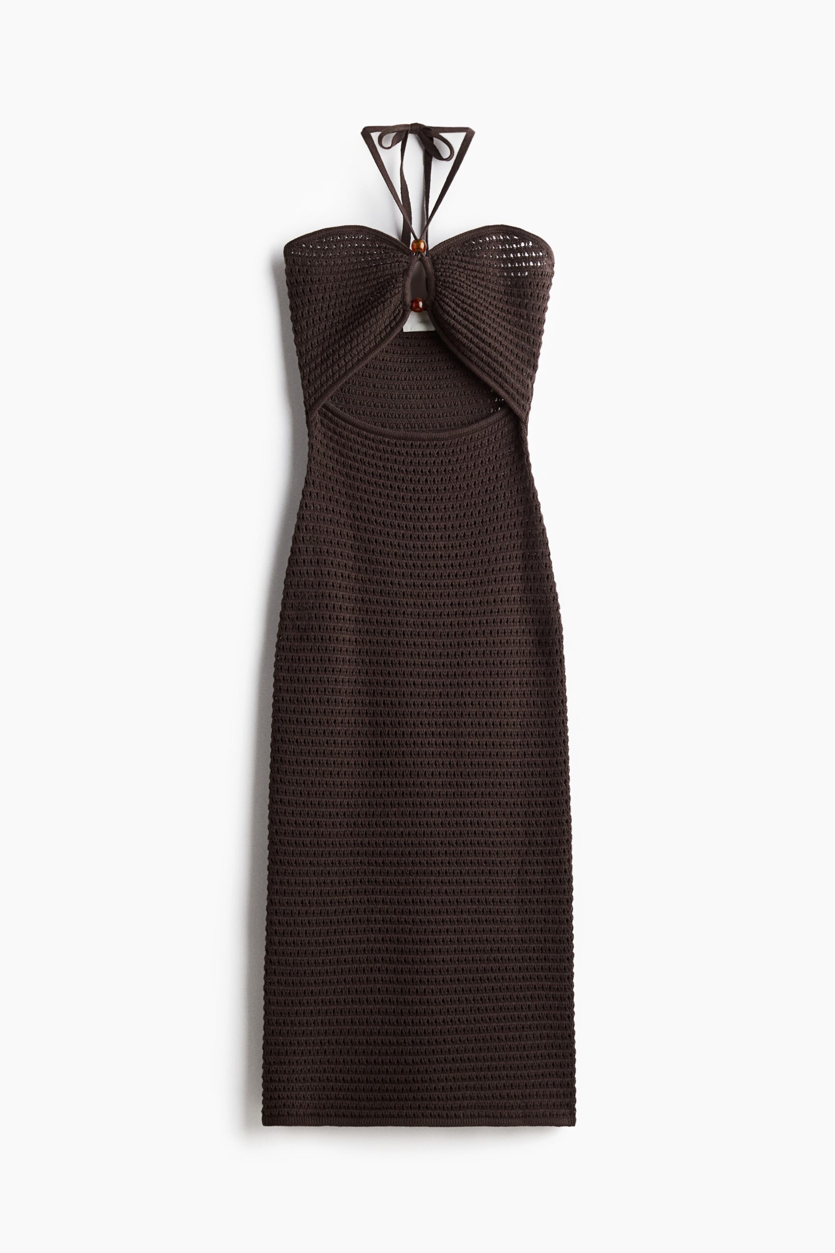 H & M - Halterjurk met gehaakte look - Donkerbruin H & M - Halterjurk met gehaakte look - Donkerbruin