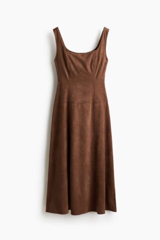 H & M - Mouwloze midi-jurk - Bruin