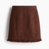 H & M - Bouclé rok met franje - Bruin