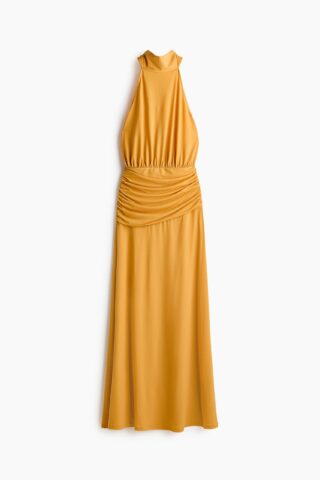 H & M - Gedrapeerde halterjurk - Oranje