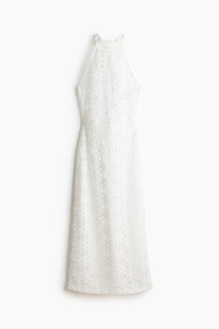 H & M - Kanten halterjurk - Ivoorwit
