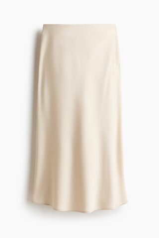 H & M - Midi skirt - Lichtbeige