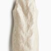 H & M - Brokaten mini-jurk - Lichtbeige