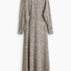 H & M - Jurk met boothals - Lichtbeige/Luipaarddessin