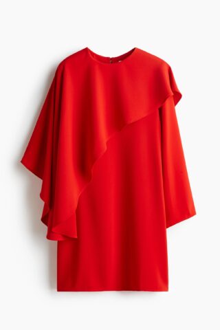 H & M - Jurk met cape - Helderrood