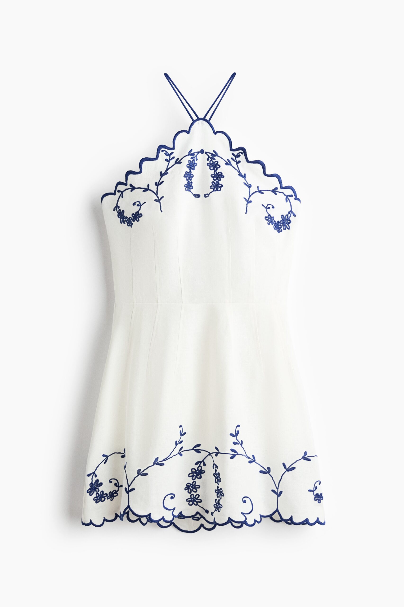 H & M - Embroidered linen-blend dress - Wit/Bloemen H & M - Embroidered linen-blend dress - Wit/Bloemen
