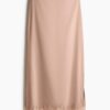 H & M - Satijnen rok met kant - Beige