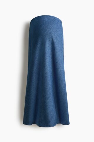 H & M - MAMA Satijnen slip-on rok - Denimblauw