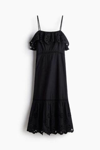 H & M - Katoenen jurk met broderie anglaise - Zwart