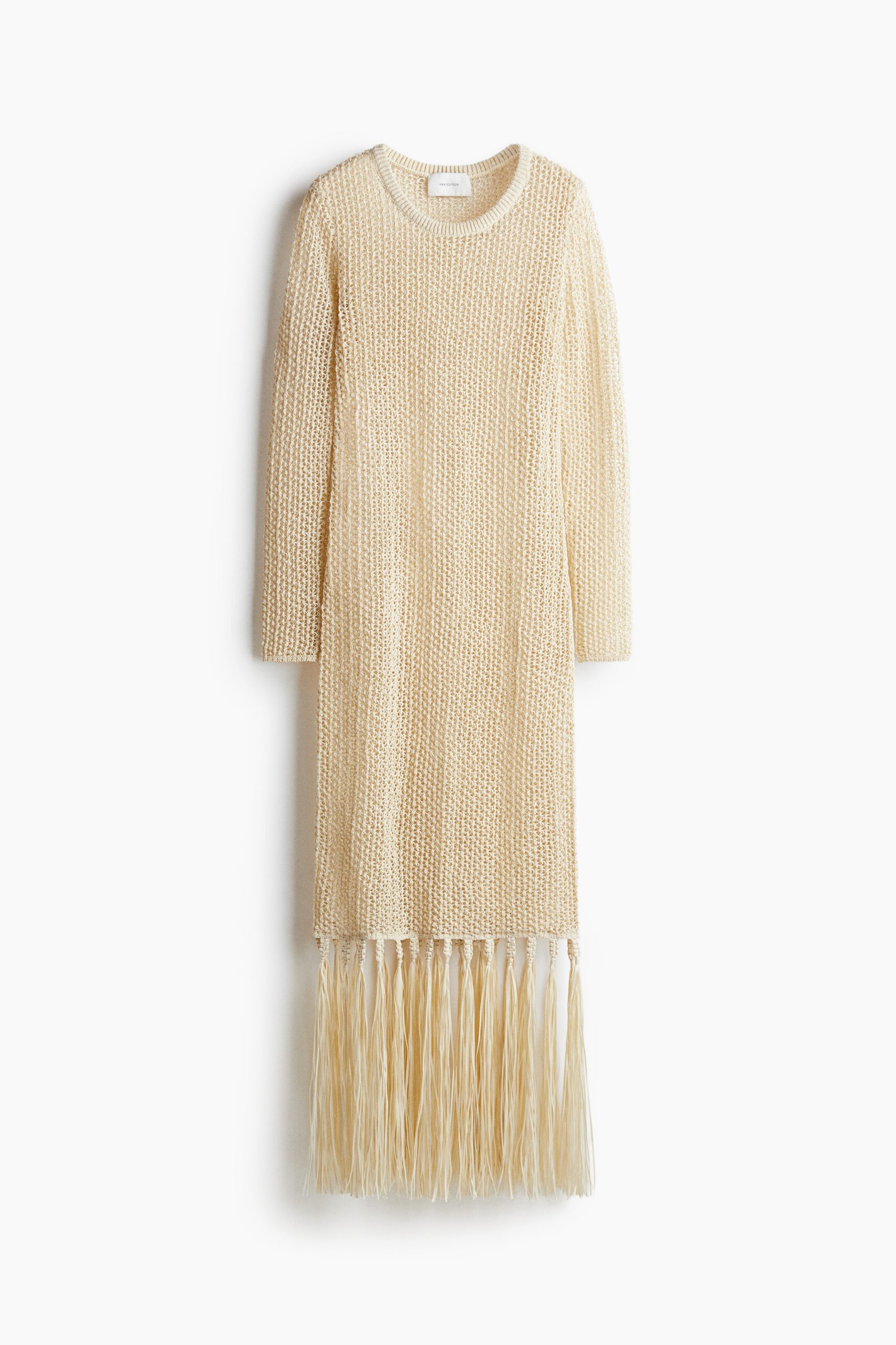 H & M - Jurk met gehaakte look - Lichtbeige