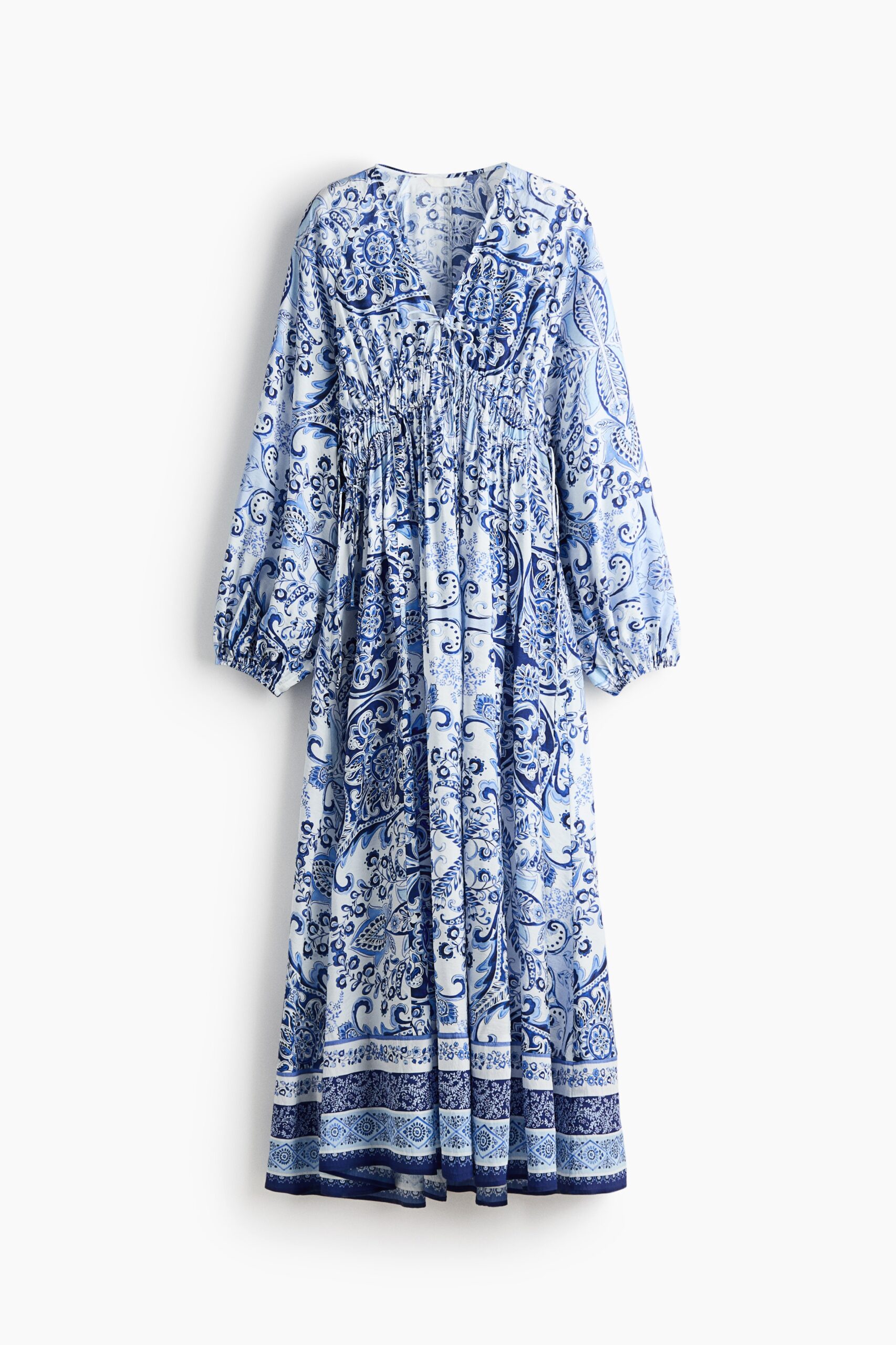 H & M - Balloon-sleeved tunic dress - Blauw/Paisleydessin H & M - Balloon-sleeved tunic dress - Blauw/Paisleydessin
