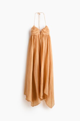 H & M - Halterjurk met sweetheart-hals - Dusty Oranje