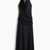 H & M - Gedrapeerde halterjurk - Zwart
