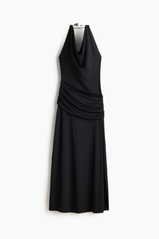 H & M - Gedrapeerde halterjurk - Zwart