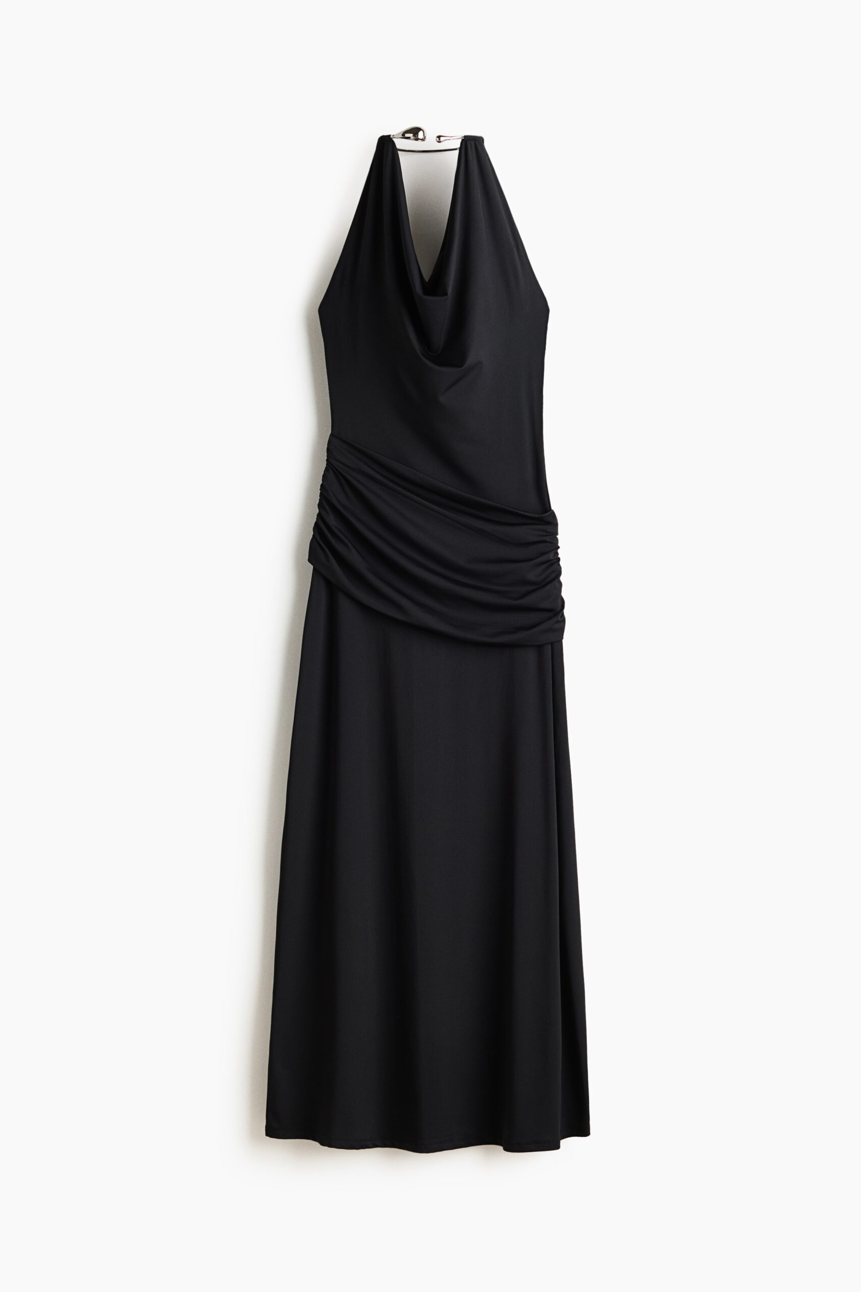 H & M - Gedrapeerde halterjurk - Zwart