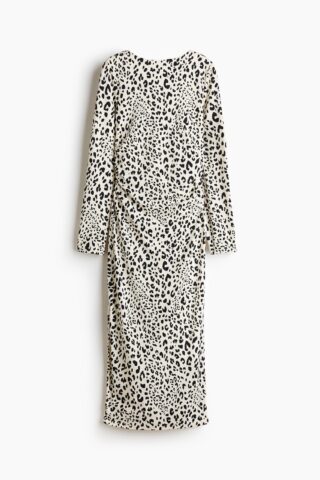 H & M - Tricot open-backjurk - Roomwit/Luipaarddessin