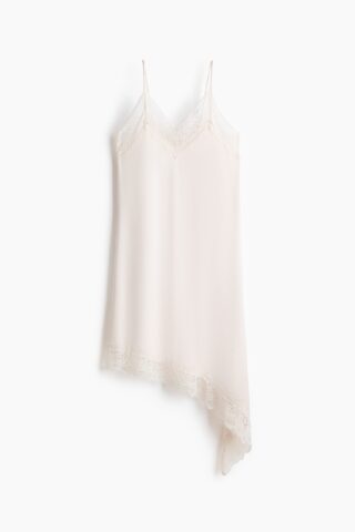 H & M - Strappy jurk met kant - Bleek Poederroze