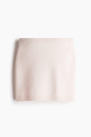 H & M - Fijngebreide rok - Bleekroze