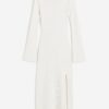 H & M - Ribgebreide bodyconjurk - Roomwit