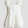 H & M - Katoenen jurk met broderie anglaise - Wit