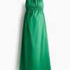 H & M - MAMA Strappy jurk van popeline - Groen