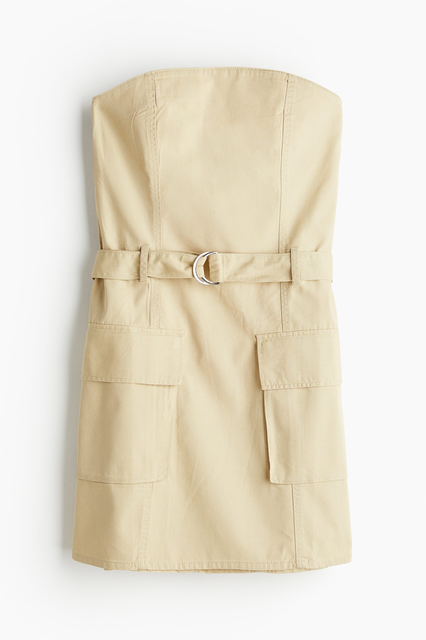 H & M - Bandeaujurk in utilitystijl - Lichtbeige