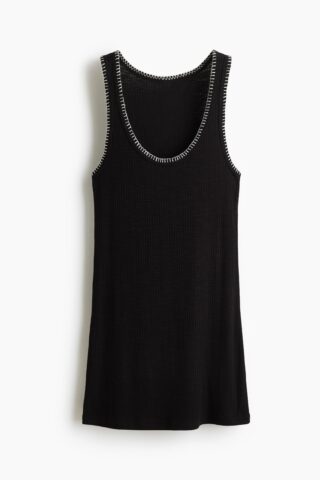 H & M - Ribgebreide jurk - Zwart