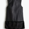 H & M - Mini-jurk met coating - Zwart
