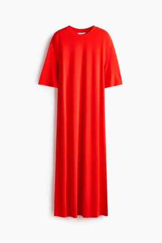 H & M - Lange T-shirtjurk - Helderrood