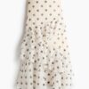H & M - Rok met volant - Wit/Stippen