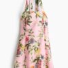 H & M - Korte halterjurk - Lichtroze/Dessin