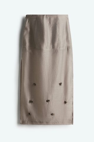 H & M - Transparante rok met decoraties - Grijs
