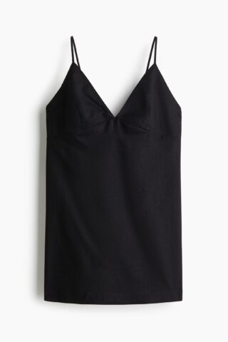 H & M - Strandjurk van linnenmix - Zwart