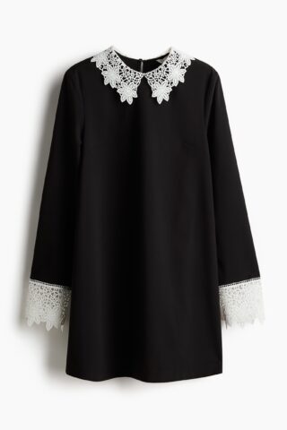 H & M - Jurk met kant - Zwart