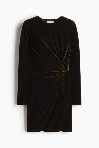 H & M - Jurk met gedraaid detail - Donkergroen