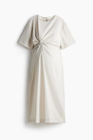 H & M - MAMA Jurk met geknoopt detail - Roomwit