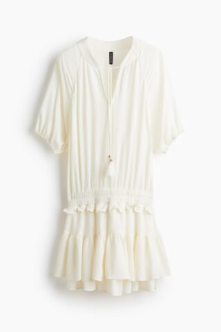 H & M - Jurk met volants - Roomwit