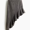 H & M - Asymmetrische denim rok - Donker Denimgrijs