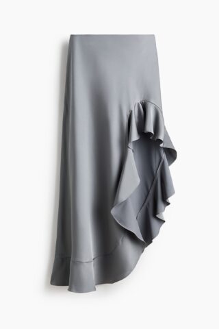 H & M - High-lowrok met volants - Grijs