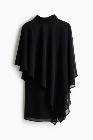 H & M - Jurk met capelaag - Zwart