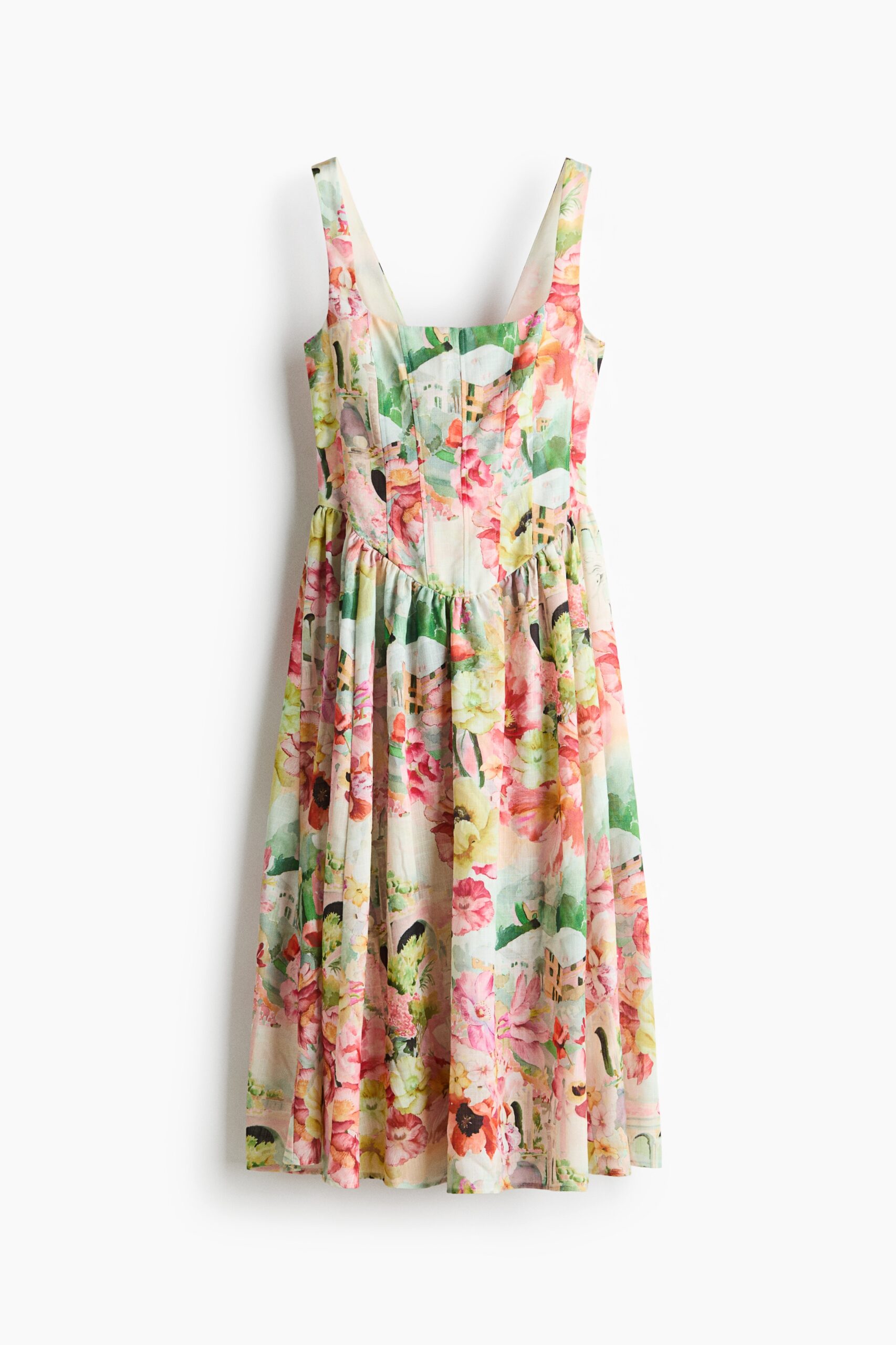 H & M - Jurk met korsetlijfje - Wit/Bloemen H & M - Jurk met korsetlijfje - Wit/Bloemen