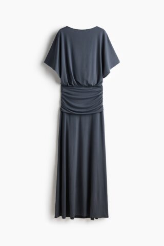 H & M - Gedrapeerde maxi-jurk - Donkergrijs