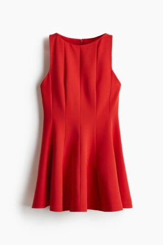 H & M - Jurk met uitlopende rok - Rood