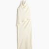 H & M - Satijnen halterjurk - Roomwit