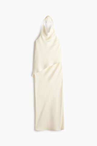 H & M - Satijnen halterjurk - Roomwit