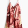 H & M - Mini-jurk van linnenmix - Roze/Dessin